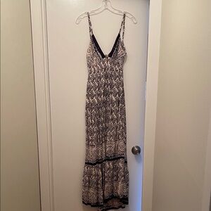 Angie Black and Cream Patterned Maxi Dress